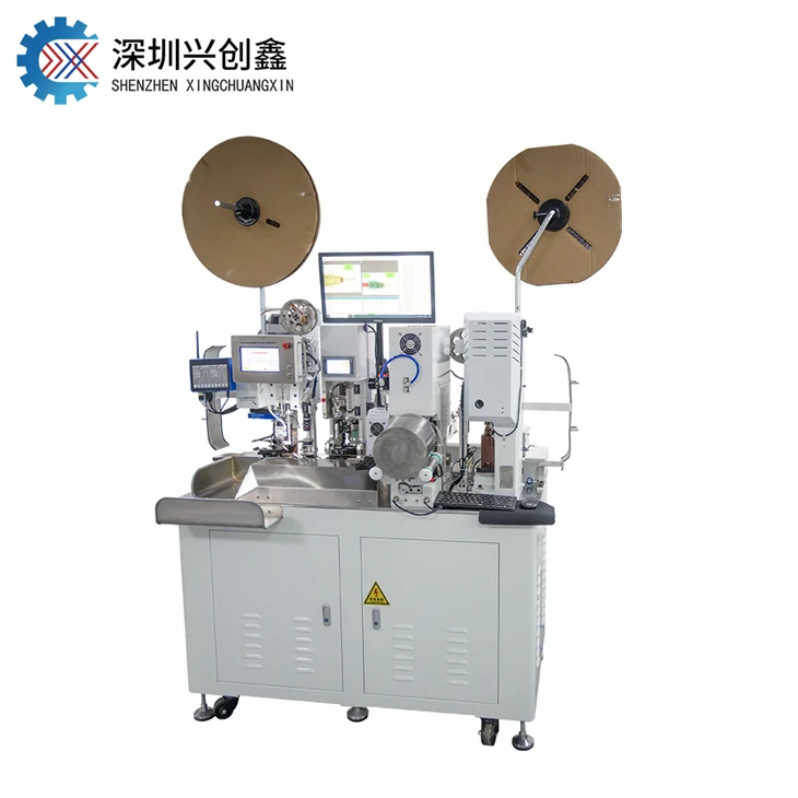 Double head waterproof plug insert terminal crimping machine